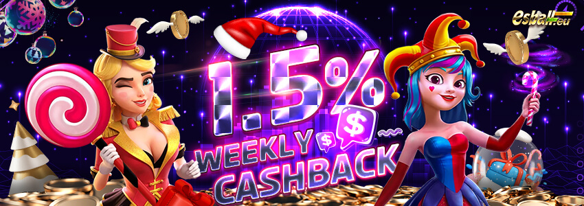 1.5% Weekly Cashback Casino Bonus