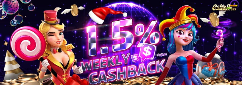 1.5% Weekly Cashback Casino Bonus