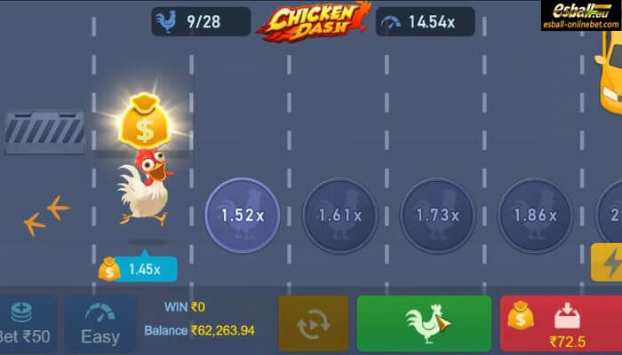 Chicken Dash Game - Bonus Bag Effect Chicken Dash Game - Bonus Bag Effect