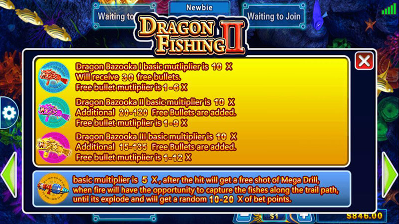 Dragon Fishing II Shooting Game Dragon Bazooka
