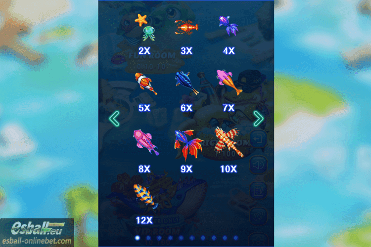 Fishing in Thailand Paytable 2X-12X Fishing in Thailand Paytable 2X-12X