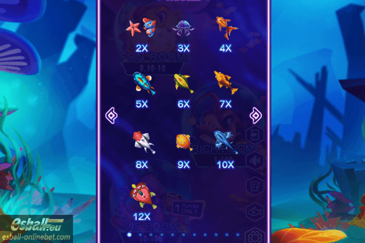 Ocean King's Treasure Paytable 2X-12X Ocean King's Treasure Paytable 2X-12X