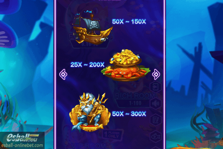 Ocean King's Treasure Paytable 25X-300X Ocean King's Treasure Paytable 25X-300X