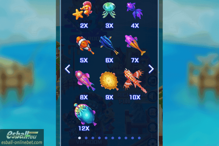 Spicy Fishing Paytable 2X-12X Spicy Fishing Paytable 2X-12X