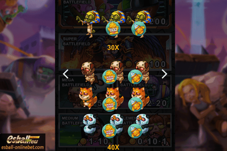 Zombie Bonus Paytable 30X-40X Zombie Bonus Paytable 30X-40X