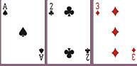 Win Three Cards Card Type - Straight