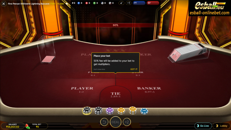Play First Person XXXtreme Lightning Baccarat Evolution Online