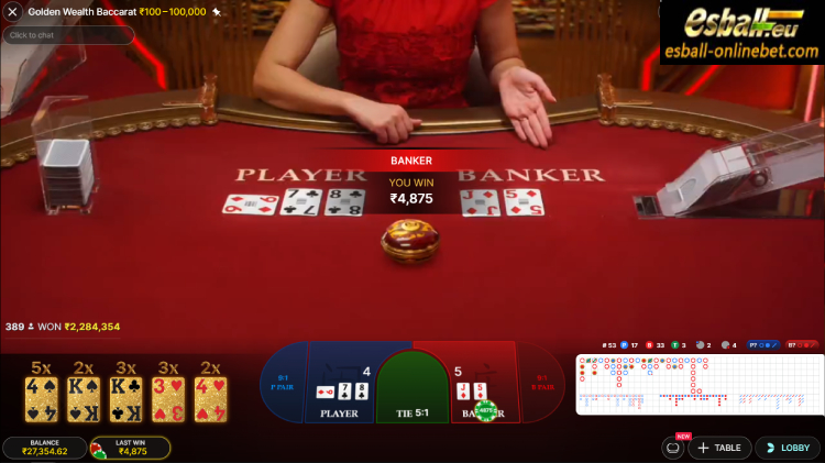 Golden Wealth Baccarat Evolution, How to play Golden Wealth Baccarat