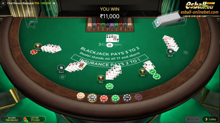 Evolution First Person Blackjack Online Big Win Evolution First Person Blackjack Online Big Win