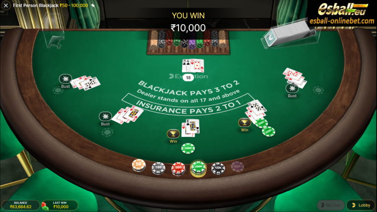 Evolution First Person Blackjack Online Big Win Evolution First Person Blackjack Online Big Win