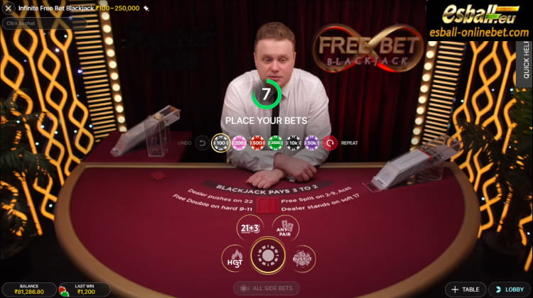 Infinite Free Bet Blackjack Evolution Live Casino Gambling Infinite Free Bet Blackjack Evolution Live Casino Gambling