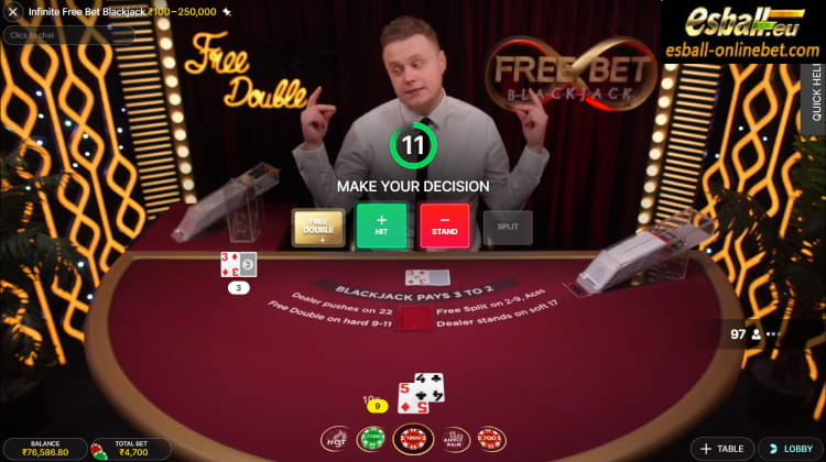 Infinite Free Bet Blackjack Evolution Online Casino India Infinite Free Bet Blackjack Evolution Online Casino India