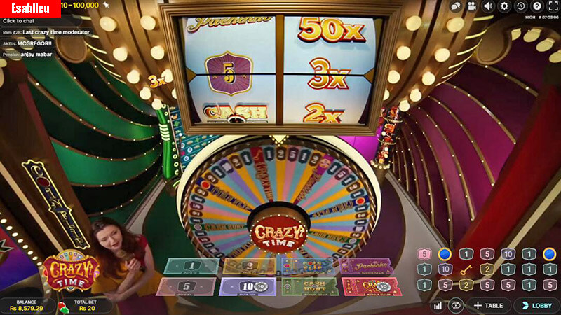 Crazy Time Online Casino Features