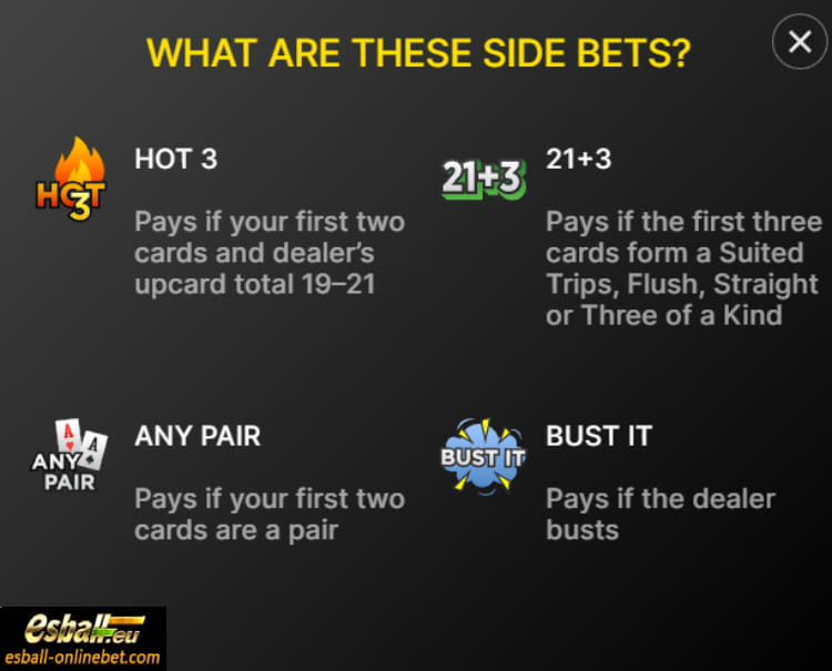 Infinite Blackjack Side Bets Infinite Blackjack Side Bets