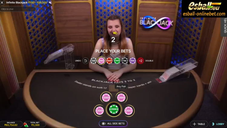 Infinite Blackjack, Infinite Blackjack Evolution Online Casino
