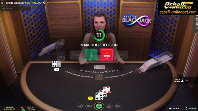 Infinite Blackjack, Infinite Blackjack Evolution Online Casino Infinite Blackjack, Infinite Blackjack Evolution Online Casino