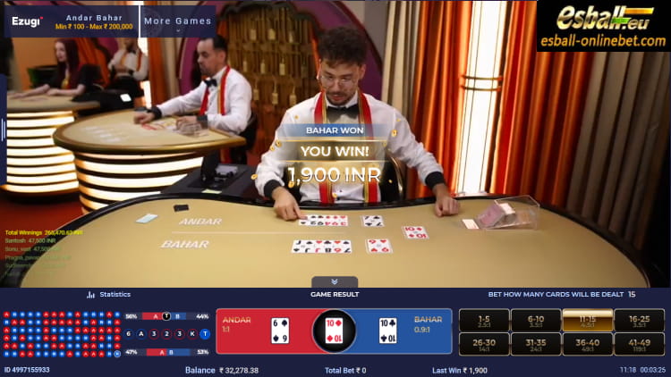 Ezugi Andar Bahar Live Big Win Ezugi Andar Bahar Live Big Win