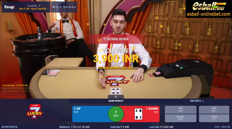 Ezugi Lucky 7 Online Casino Big Win Ezugi Lucky 7 Online Casino Big Win