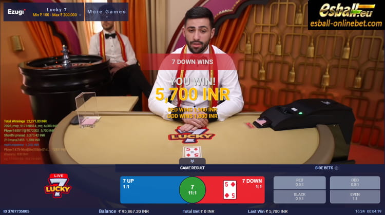 Ezugi Lucky 7 Online Casino Big Win Ezugi Lucky 7 Online Casino Big Win