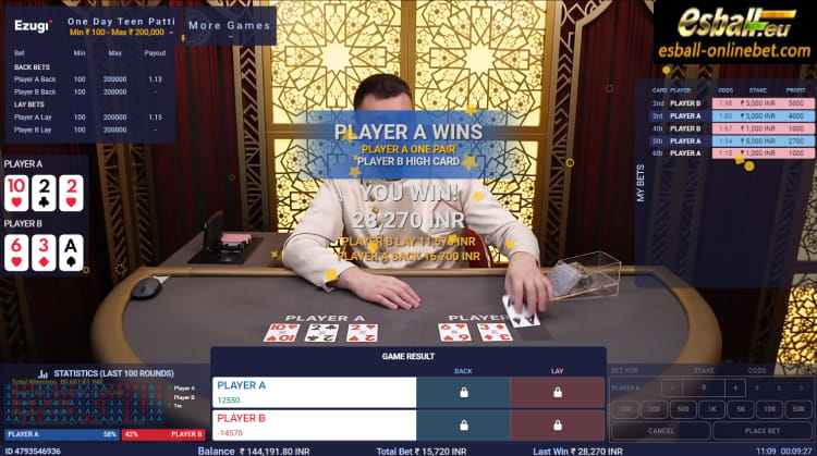 Ezugi One Day Teen Patti Live Big Win Ezugi One Day Teen Patti Live Big Win