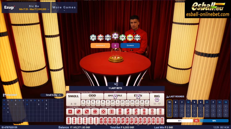 Ezugi Live Sic Bo Online Casino Game Payout and RTP Ezugi Live Sic Bo Online Casino Game Payout and RTP