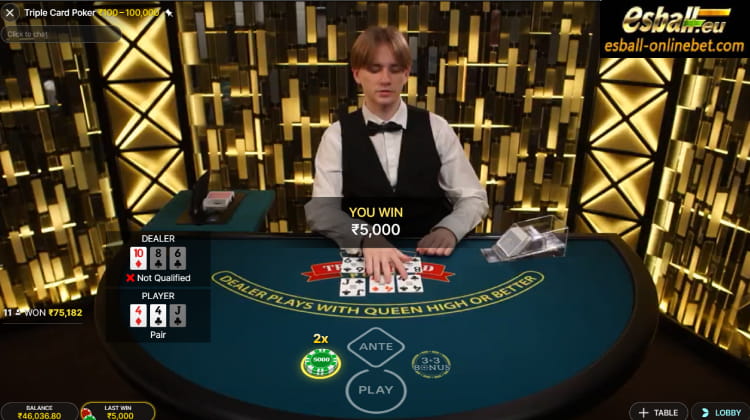 3 Card Poker Online Big Win 3 Card Poker Online Big Win