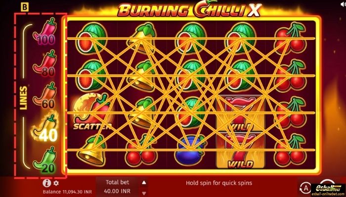 Burning Chilli X SlotChange of Lines Number Burning Chilli X SlotChange of Lines Number