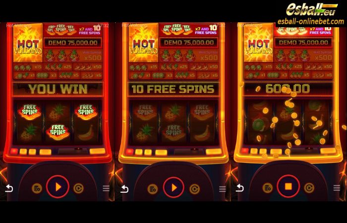 Hot Volcano Slot Free Spins Feature