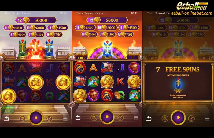 Three Trojan Horses Slot Free Spins Feature