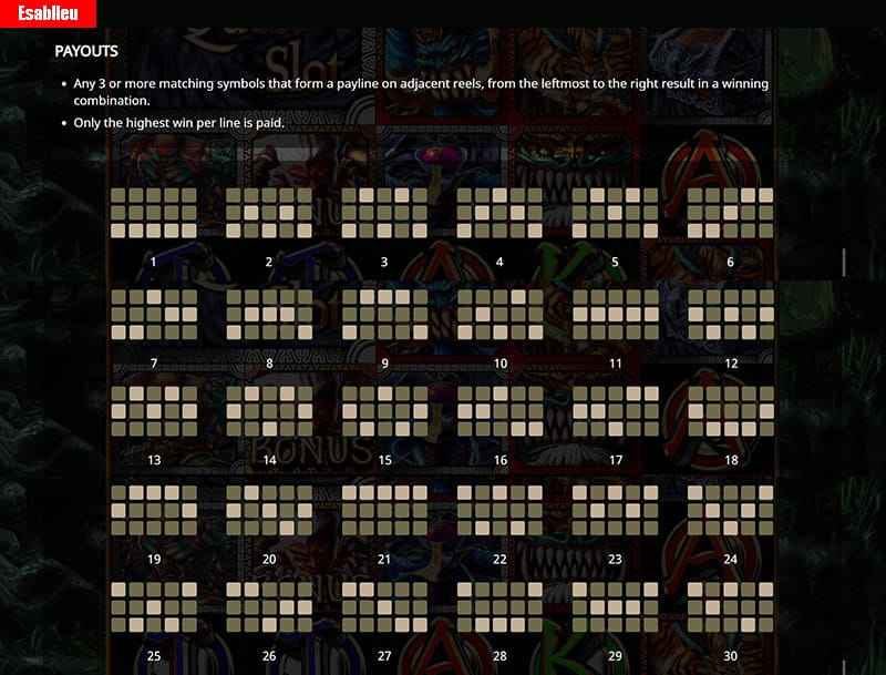 Monster Quest Slot Machine Payline