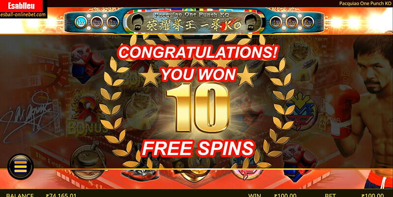 Pacquiao One Punch KO Slot Machine Free Spins Bonus