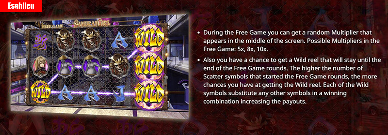 Samurai Girl Slot Machine Additional Free Game Features