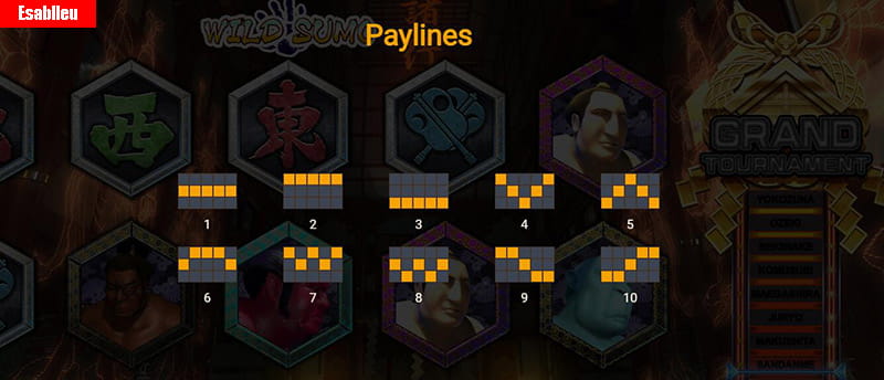 Wild Sumo Slot Machine Paylines