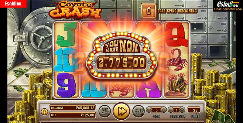 Coyote Crash Slot Machine Free Spins