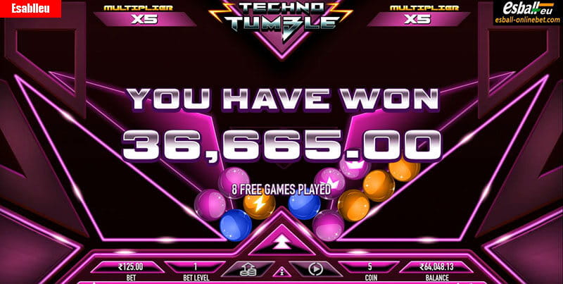 Techno Tumble Slot Machine Free Spins Bonus