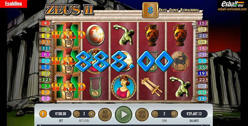 Zeus II Slot Machine Free Spins Bonus
