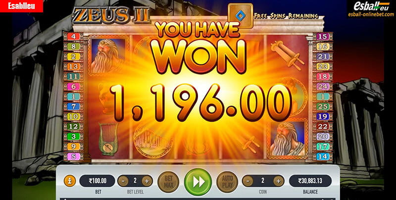 Zeus II Slot Machine Free Spins Bonus