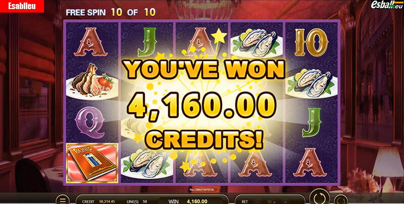 Chef d'Oeuvre Slot Machine Big Win