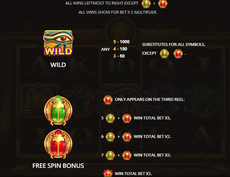 Egypt Treasure Slot Game Free Spin Bonus