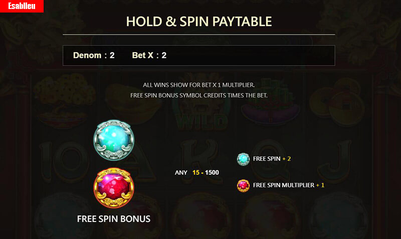 Fortune Treasure Slot Machine Hold & Spin Feature
