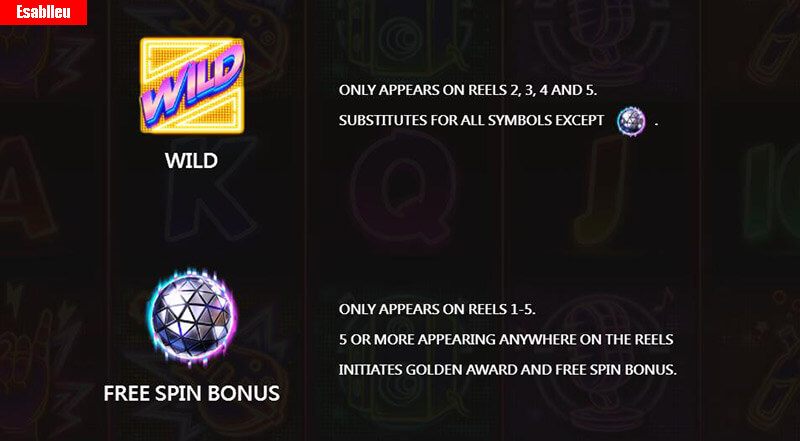 Golden Disco Slot Machine Wild and Free Spin Bonus