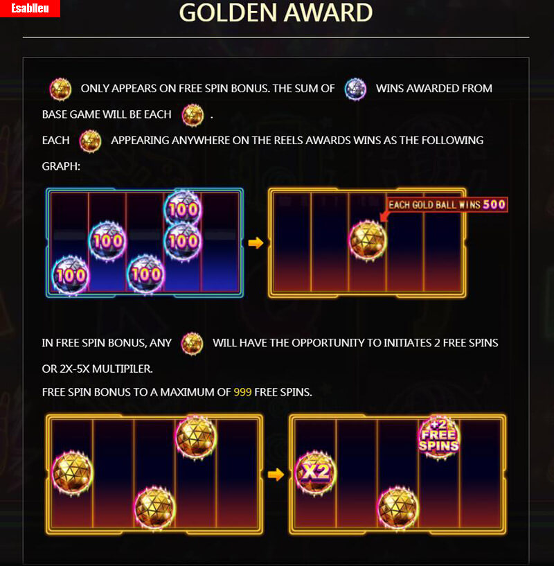 Golden Disco Slot Machine Free Spin Bonus Golden Award