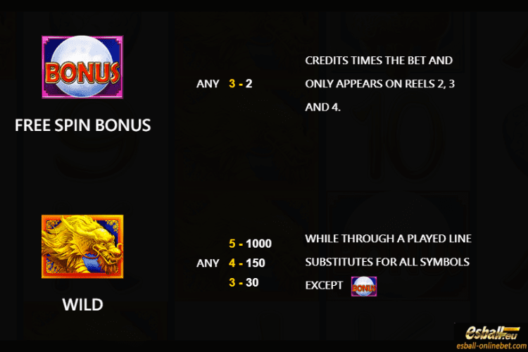 Moonlight Treasure Level and Paytable Moonlight Treasure Level and Paytable