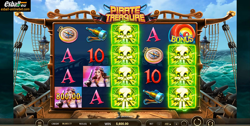 Pirate Treasure Slot Machine Big Win
