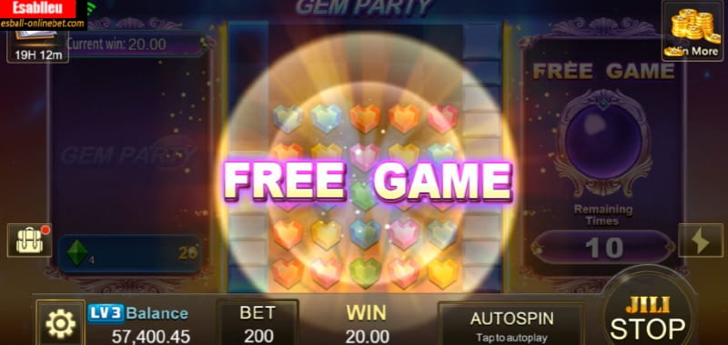 Gem Party Slot Machine Free Spins Bonus Game2