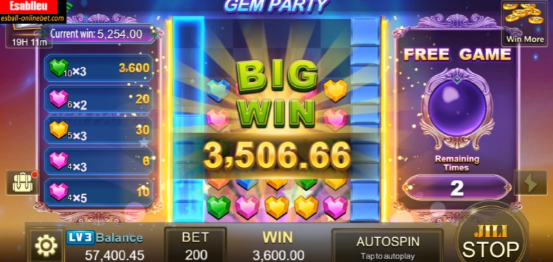 Gem Party Slot Machine Free Spins Bonus Game4