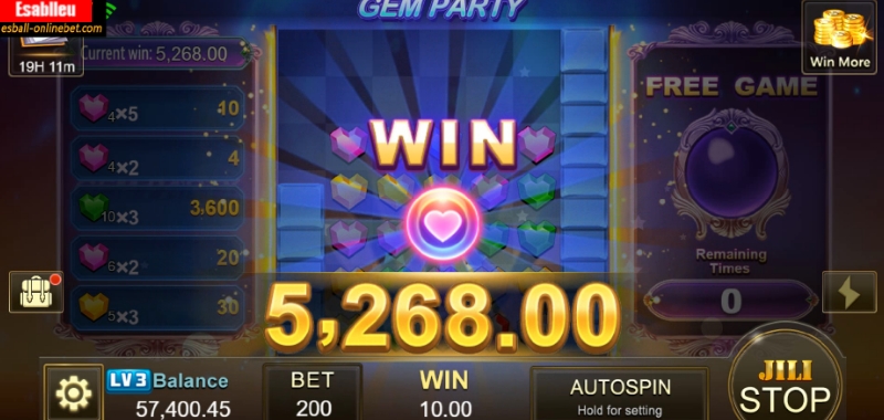 Gem Party Slot Machine Free Spins Bonus Game5