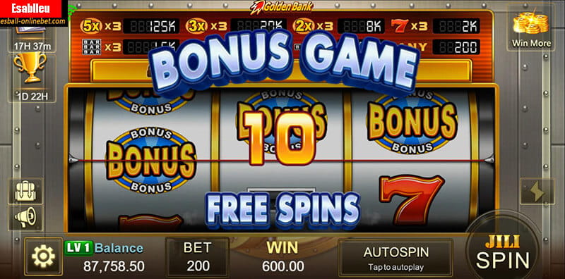 Golden Bank Slot Machine Bonus Game