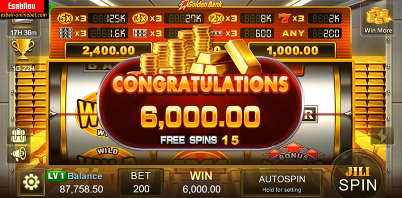 Golden Bank Slot Machine Bonus Game