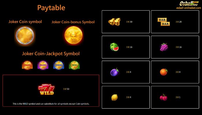 Joker Coins Slot Paytable Joker Coins Slot Paytable